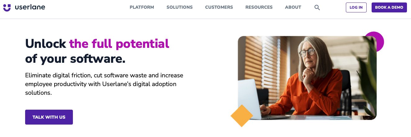 Userlane website landing page screenshot